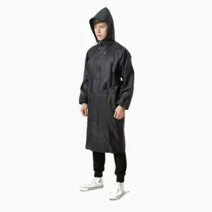 Multispace Men's Polyester Long RainCoat Pocho with Adjustable Cap and Cover