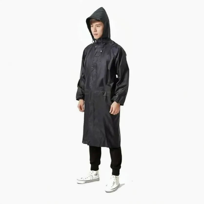 Multispace Men's Polyester Long RainCoat Pocho with Adjustable Cap and Cover
