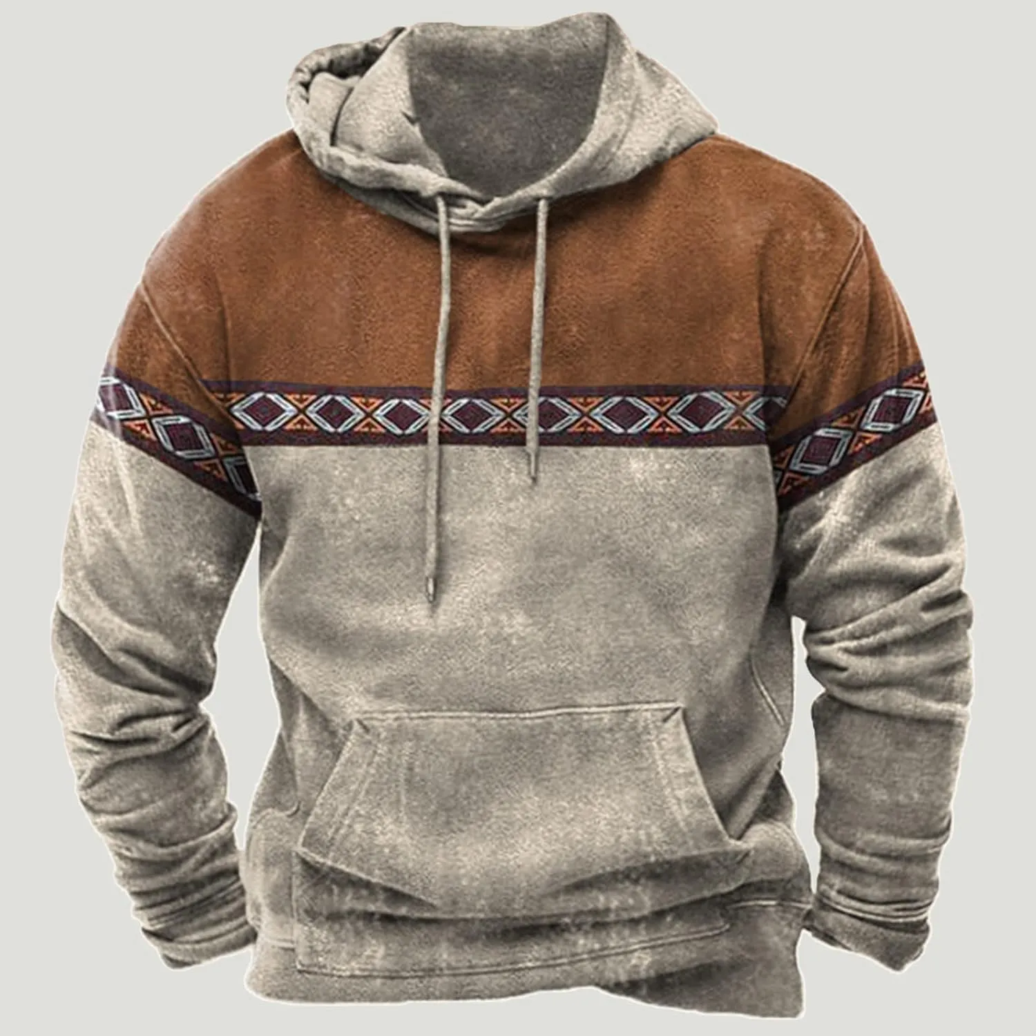 Muscularfit Mens Hoodies Pullover Lightweight Western Aztec Ethnic Hooded Sweatshrits Casual Slim Ethnic Print Graphic Hoodie