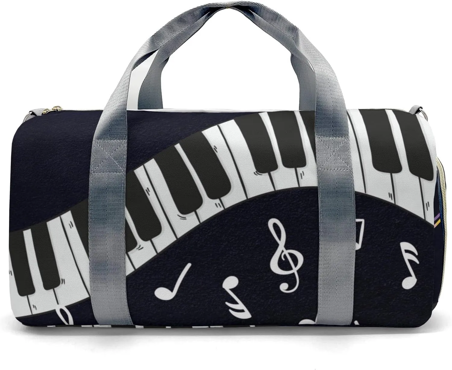 Music Dream Piano Personalized Duffel Bag,Custom Travel Gym Bag with Name,Waterproof Sports Overnight Bag with Shoe Compartment & Shoulder Strap