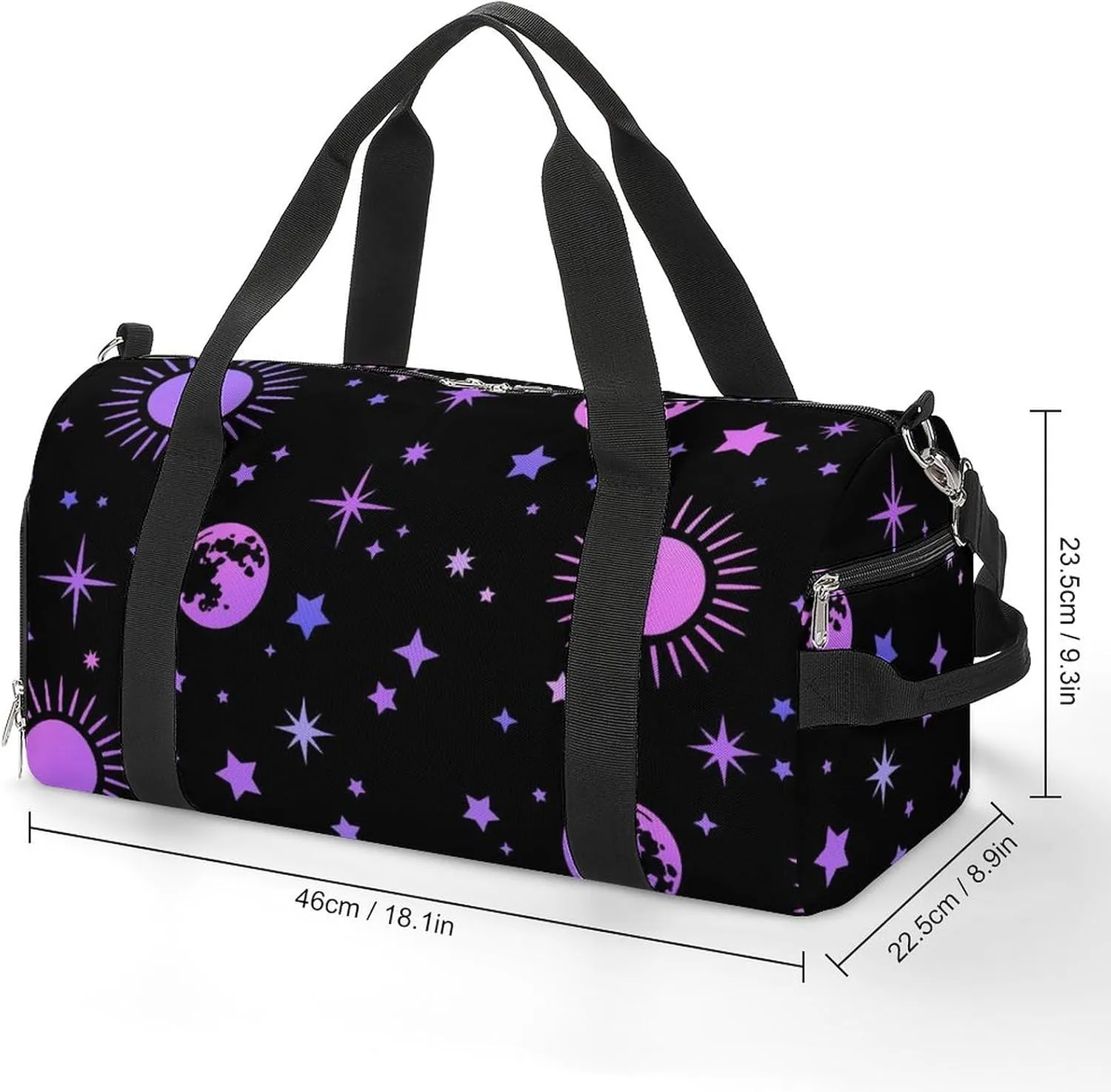 Mystical-esoteric-pattern Sports Tote Gym Bag for Women Men, Overnight Bag with Shoe Compartment Water Resistant