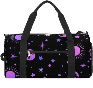 Mystical-esoteric-pattern Sports Tote Gym Bag for Women Men, Overnight Bag with Shoe Compartment Water Resistant