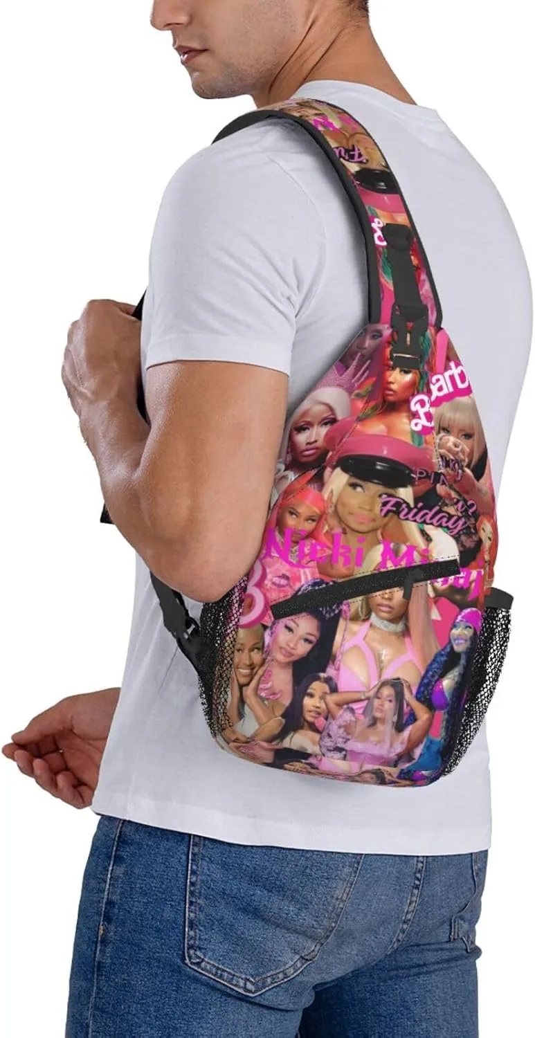 N-icki Minaj Crossbody Sling Backpack Sling Bag Multipurpose Travel Hiking Chest Bag Daypack for Women Men