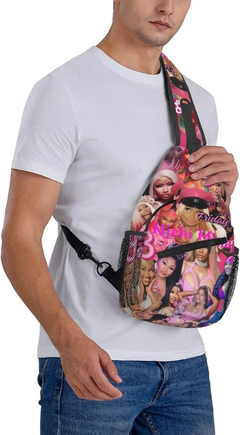 N-icki Minaj Crossbody Sling Backpack Sling Bag Multipurpose Travel Hiking Chest Bag Daypack for Women Men