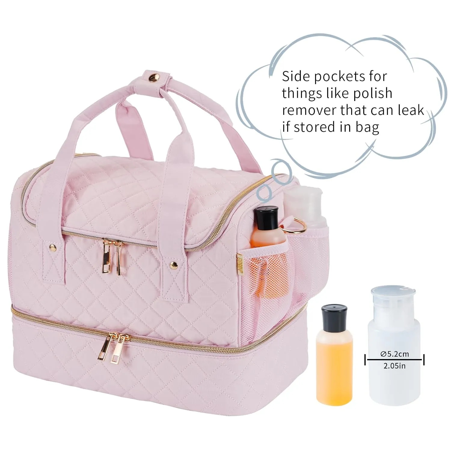 Nail Polish Organizer Case,Nail Storage Organizer Holds Nail Lamp & 50 Bottles Nail Polish,Travel Nail Tech Carrying Case,Nail Kit Organizer Bag Fits Nail Supplies & Manicure Tools (Patented)