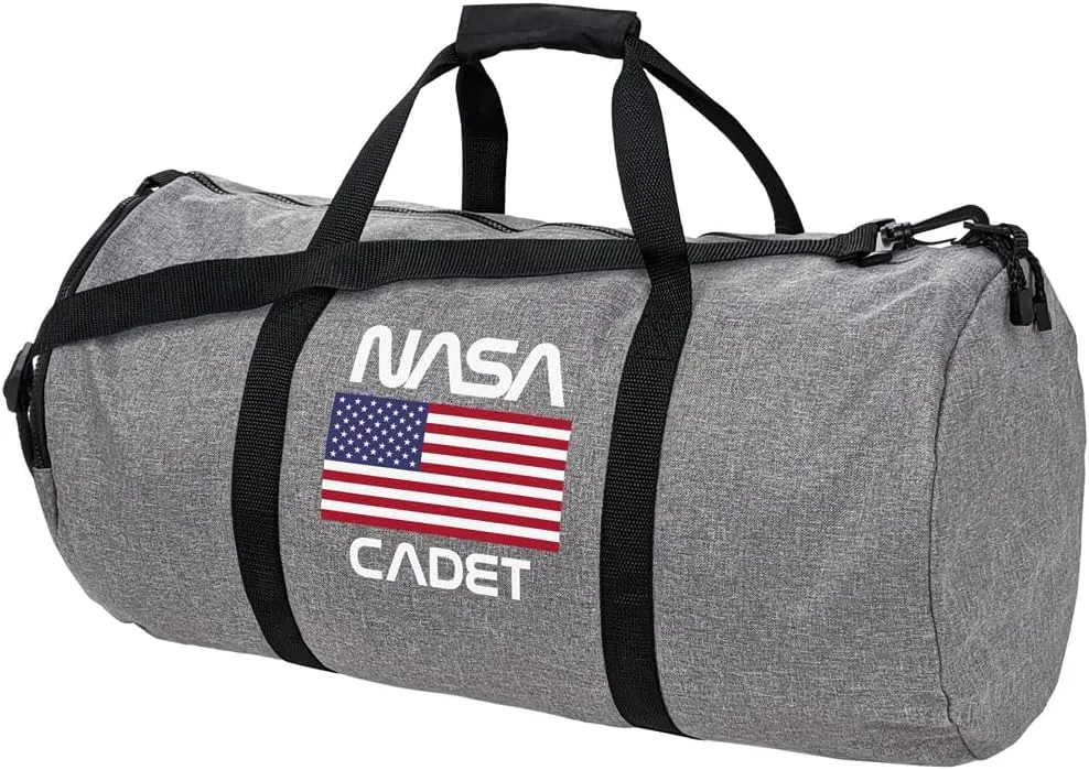 Nasa Cadet American Flag Lightweight Duffel Bag for Sports and Gym Packable for Travel
