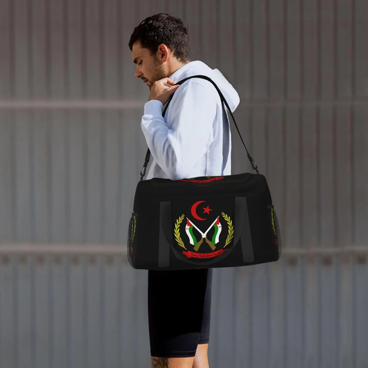 National Emblem Of Saharan Travel Duffel Bag Large Foldable Waterproof Overnight Bag For Beach Swim Bags Pool Sports Gym