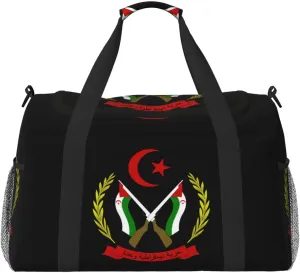 National Emblem Of Saharan Travel Duffel Bag Large Foldable Waterproof Overnight Bag For Beach Swim Bags Pool Sports Gym