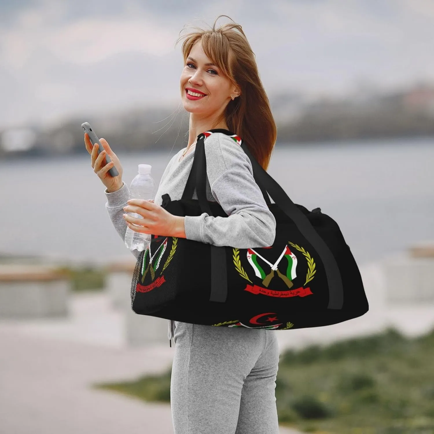 National Emblem Of Saharan Travel Duffel Bag Large Foldable Waterproof Overnight Bag For Beach Swim Bags Pool Sports Gym