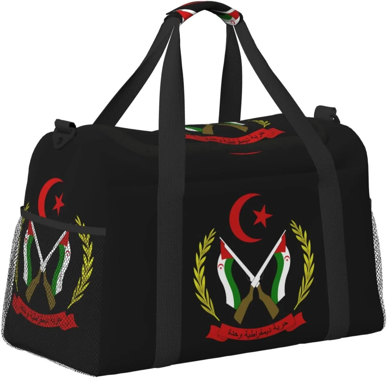 National Emblem Of Saharan Travel Duffel Bag Large Foldable Waterproof Overnight Bag For Beach Swim Bags Pool Sports Gym