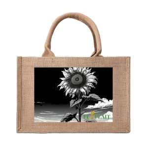 Natural Fiber Jute Tote Bag Sunflower