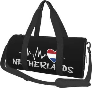 Netherlands Heartbeat Duffel Bag Gym Bag Travel Sports Tote Large Foldable Beach Swim Yoga5