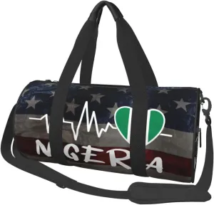 Nigeria Heartbeat Duffel Bag Gym Bag Travel Sports Tote Large Foldable Beach Swim Yoga4