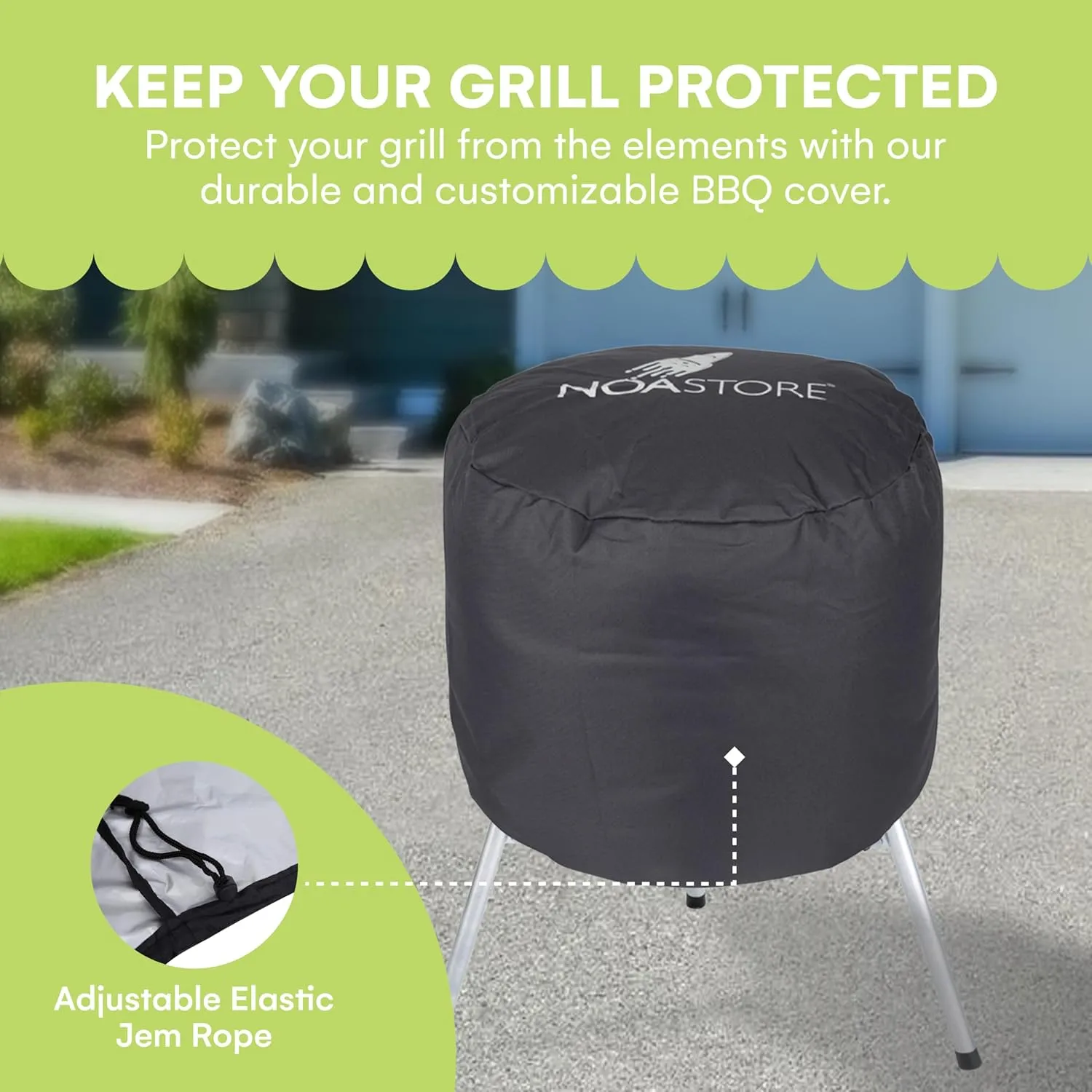Noa Store BBQ Grill Cover | 18 inches | 210D Heavy Duty Waterproof Grill Cover for Smoker, Stove, Griddle, Kettle and BBQ