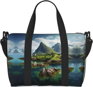 Norway Islands Print Portable Travel Duffel Bag,Ideal For Business And Private Travel