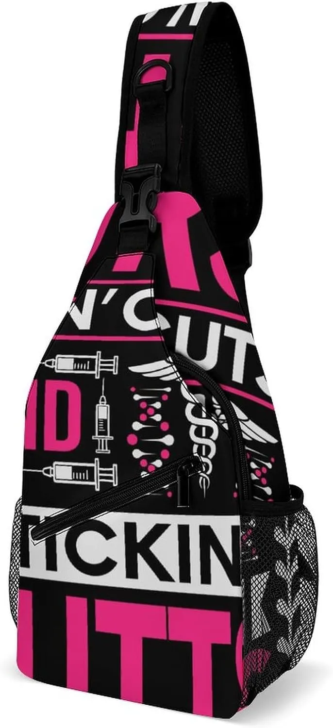 Nurse-pattern Crossbody Sling Backpack, Shoulder Bag Chest Bag for Travel Sport Running