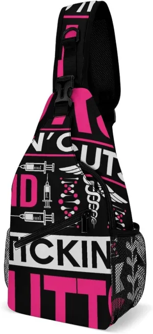 Nurse-pattern Crossbody Sling Backpack, Shoulder Bag Chest Bag for Travel Sport Running