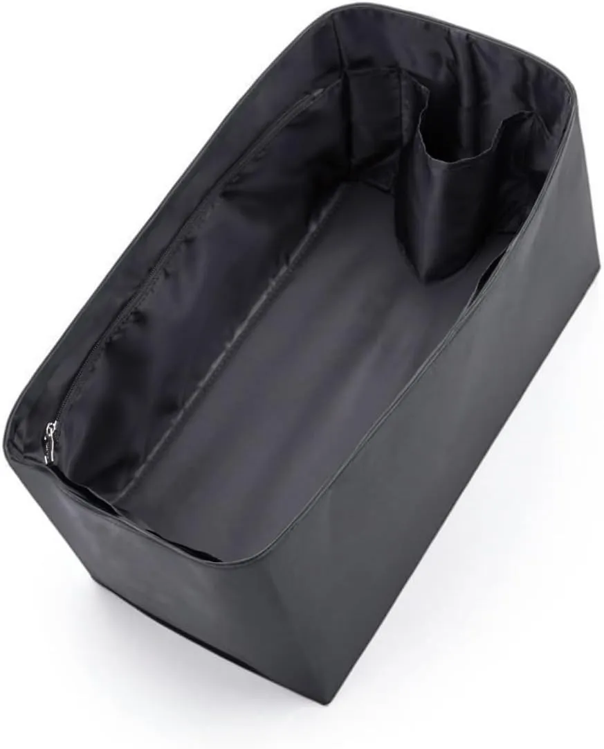 Nylon Water-Repellent Purse Organizer with Zipper Insert for Longchamp Tote Bag (Black, Handbag S)