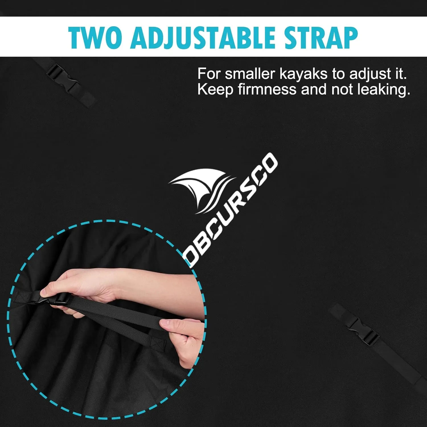 Obcursco 600D Kayak Cover Waterproof, 9.3-16.5FT Thickened UV-Proof, Tear and Fade Resistant Canoe Cover, Kayak Covers for Outdoor and Indoor Storage, Perfect as Kayak Accessories for SUP Paddle Board