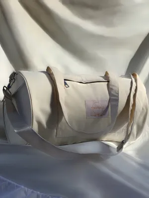 Off White Canvas Duffel Bag