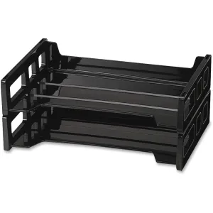 Officemate Stackable Desk Trays,Side Load,13-3/16"x9"x2-3/4",2/PK,Black
