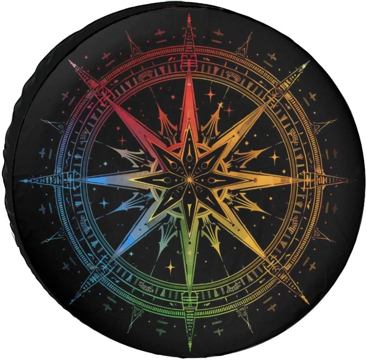 Old Compass Fashion Spare Tire Cover Waterproof Wheel Covers Car Accessories for Travel Camping