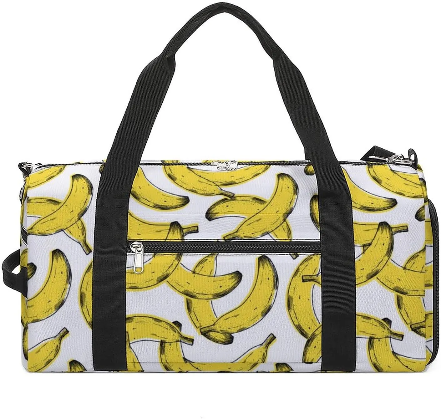 Old Print Bananas Pattern Sports Tote Gym Bag for Women Men, Overnight Bag with Shoe Compartment Water Resistant