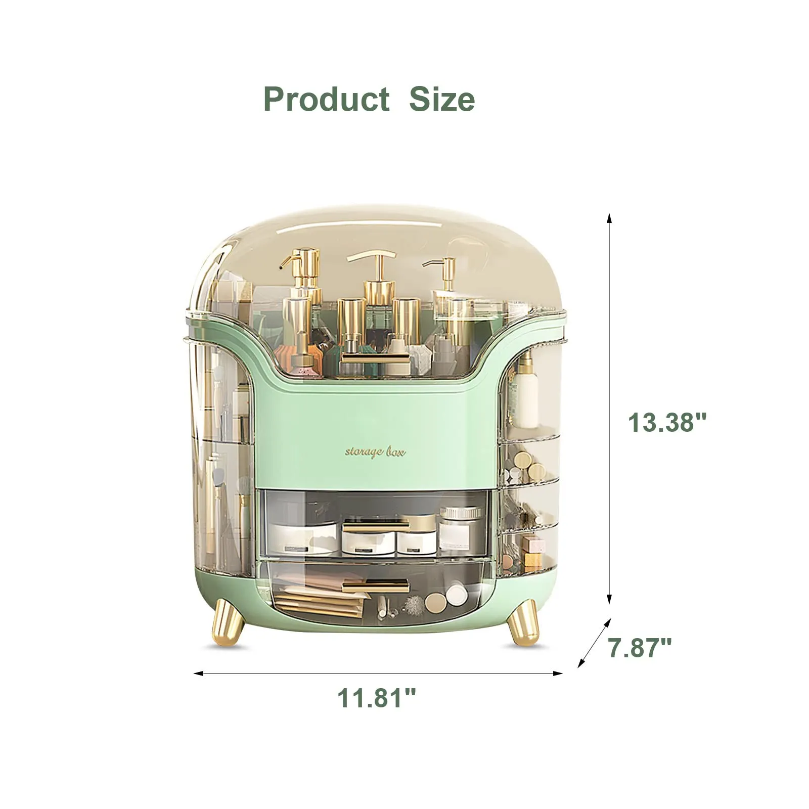 Omeily Upgrade Large Makeup Organizer Countertop Vanity Case Skin Care Cosmetic Storage Box Bathroom Counter Perfume Skincare Organizers Make Up Caddy Gift for Women Girls Clear Design Easy Visibility