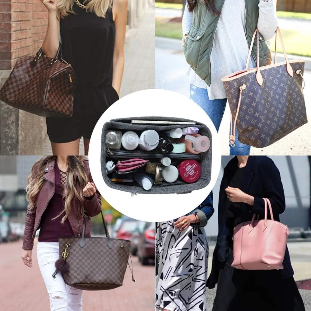 OMYSTYLE Purse Organizer Insert, Felt Tote Bag Organizer Insert with 5 Sizes, Handbag Dividers for Inside Purse, Compatible with Longchamp, Neverful, Speedy and More