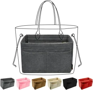 OMYSTYLE Purse Organizer Insert, Felt Tote Bag Organizer Insert with 5 Sizes, Handbag Dividers for Inside Purse, Compatible with Longchamp, Neverful, Speedy and More