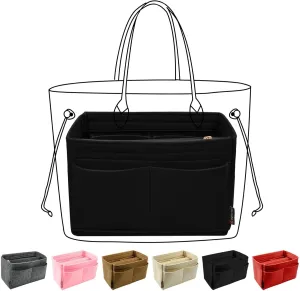 OMYSTYLE Purse Organizer Insert, Felt Tote Bag Organizer Insert with 5 Sizes, Handbag Dividers for Inside Purse, Compatible with Longchamp, Neverful, Speedy and More
