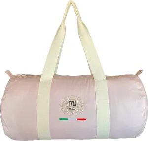 Organic Cotton round Duffel Bag (Pink with Silver)