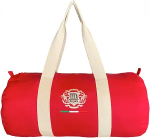 Organic Cotton round Duffel Bag (Red with Silver)