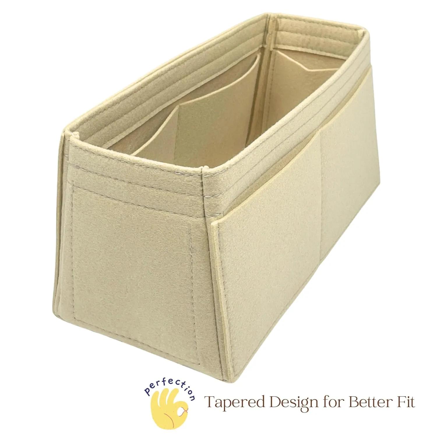 Organizer for Birkin 25, 30, 35, 40, 42, 45, 50, Handmade Felt Insert (BK 35, Cream)