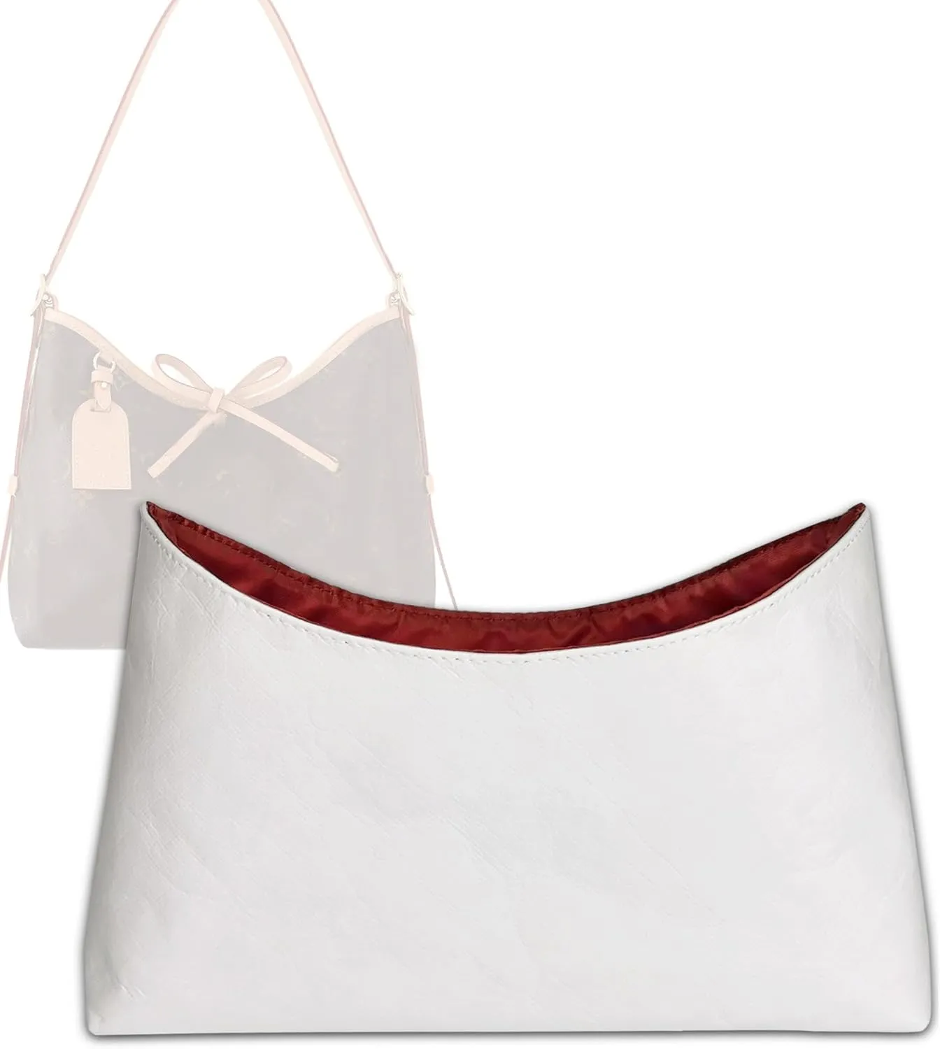 Organizer for CarryAll PM, MM, BB, Lightweight Bag Insert, DupontPaper and Satin Silk Liner, 34 Interior Colors (MM, Beige)
