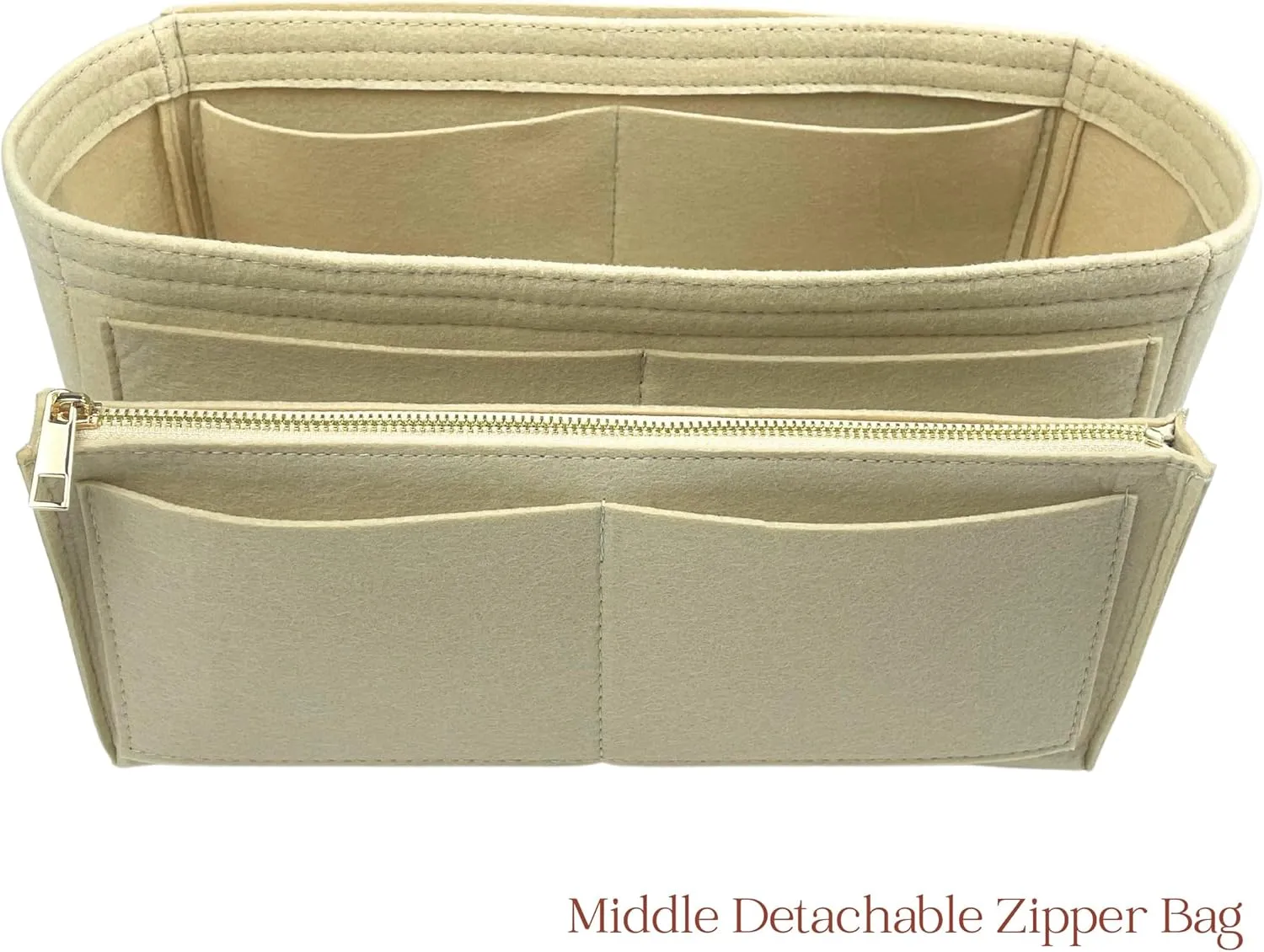 Organizer for Celine Luggage Bag, Nano/Micro/Mini, Felt Insert (Nano, Tan)