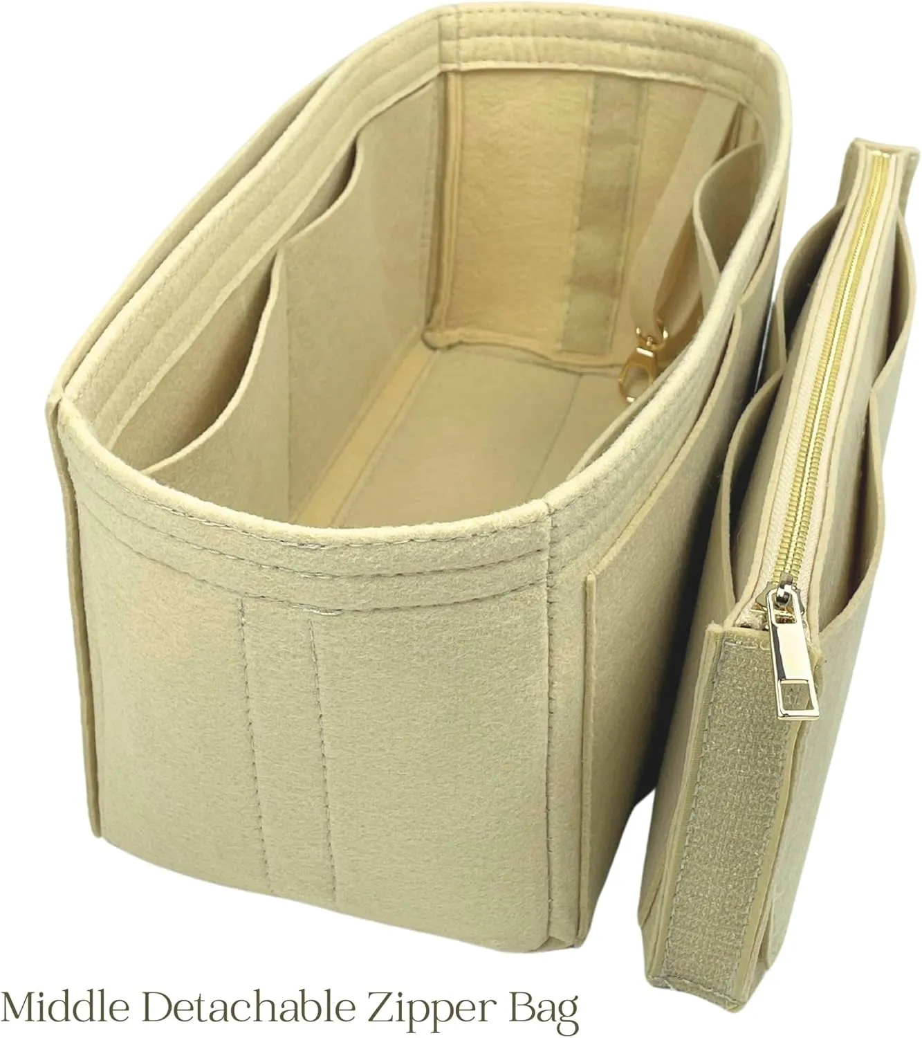 Organizer for Celine Luggage Bag, Nano/Micro/Mini, Felt Insert (Nano, Tan)