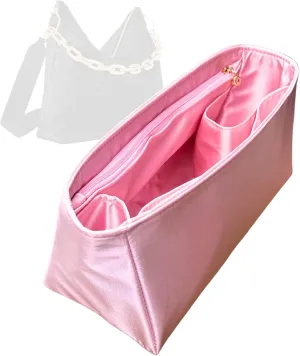 Organizer for Coussin Hobo MM, Satin Silk Bag Insert with Zipper Pocket (Espresso)