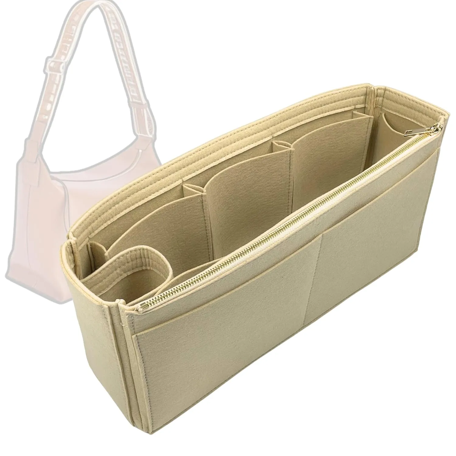 Organizer for Cubi Crossbody, Felt Insert, 31 Colors (Evergreen)