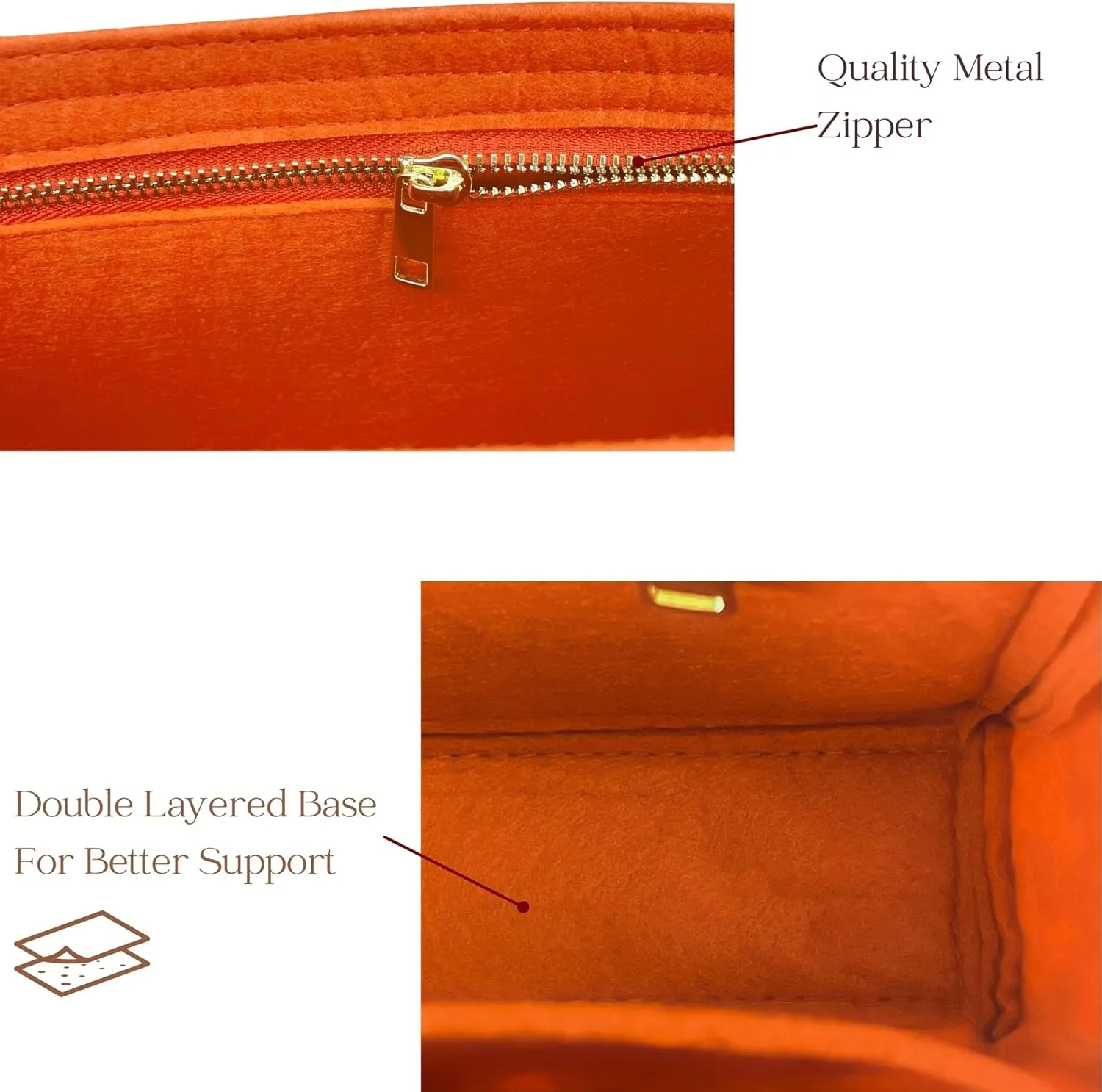 Organizer for Lou Camera Bag, Felt Insert, Crossbody Bag Liner with Zipper Pocket (Evergreen)