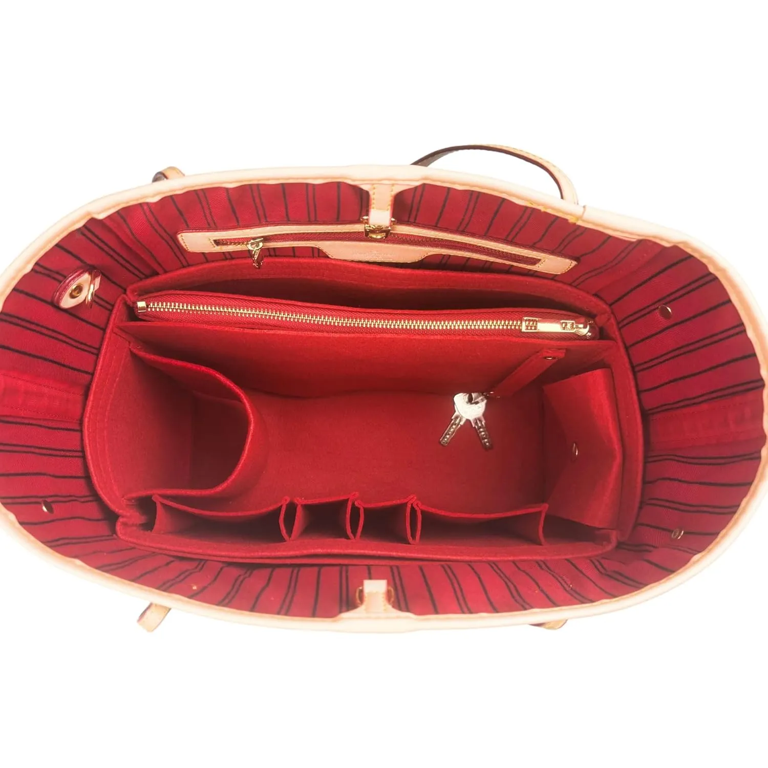 Organizer for Neverfull PM, MM, GM, Felt Bag Insert, 31 Colors (GM, Jade)