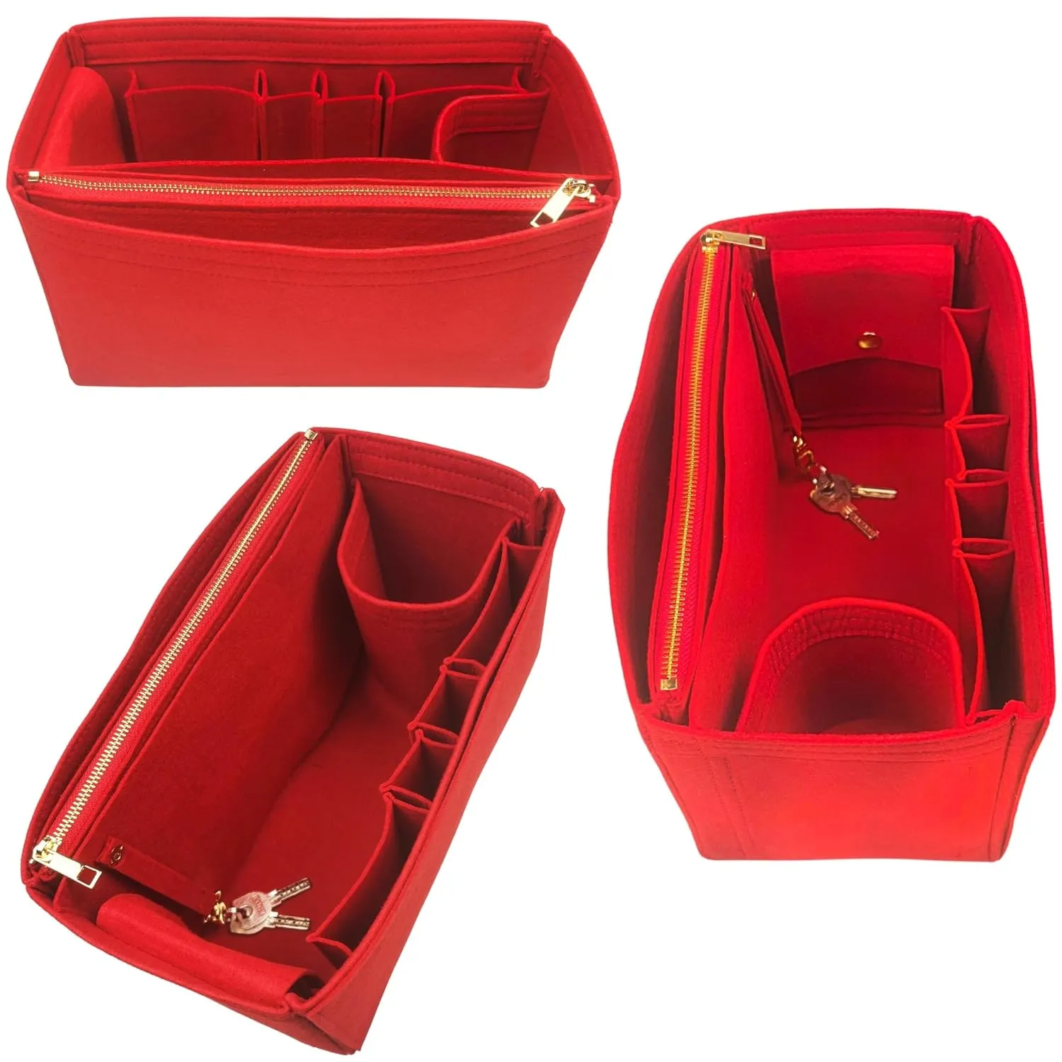 Organizer for Neverfull PM, MM, GM, Felt Bag Insert, 31 Colors (GM, Jade)