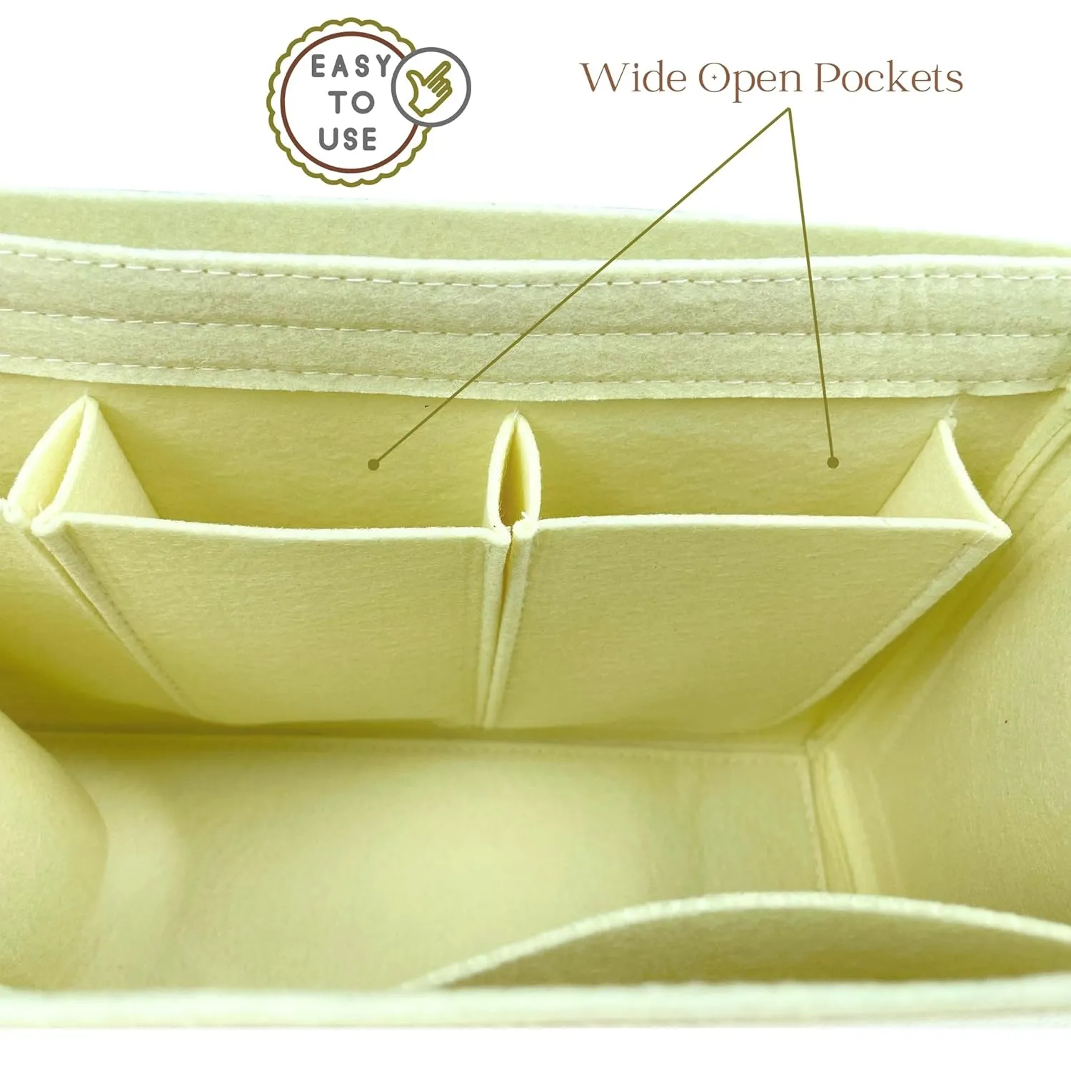 Organizer for Tote Boat, Small, Medium, Large, Extra-Large, Handmade Felt Insert (Large, Jade)