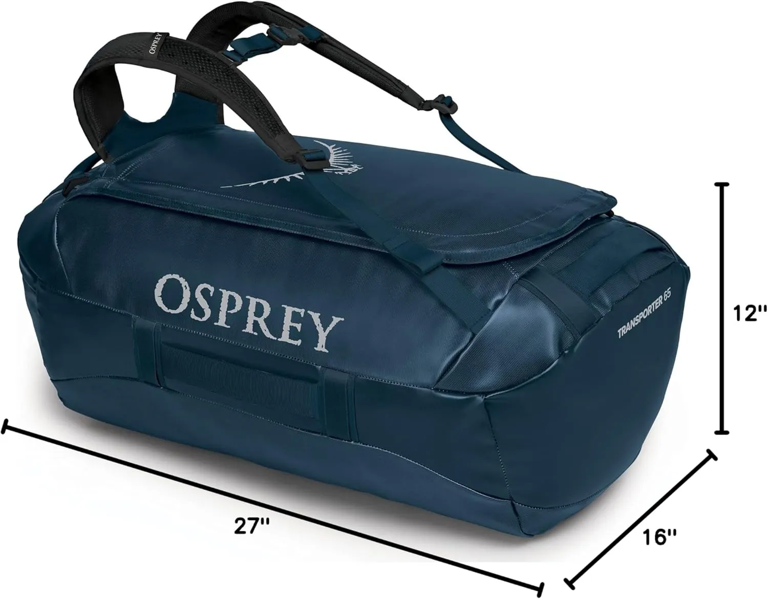 Osprey Transporter 40L Travel Duffel Bag, Black