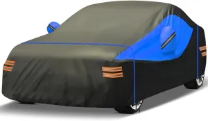 Outdoor Car Cover Compatible with Daewoo Nexia Hatchback 1995-1997 Waterproof All Weather Breathable Large Car Cover,with Zipper,Custom Full Car Covers,Suitable for All Seasons(17)