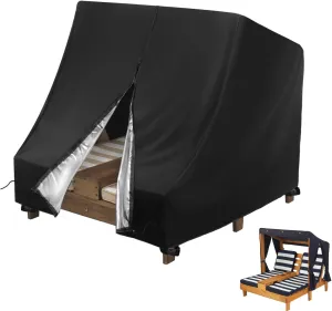 Outdoor Chaise Lounge Cover for KidKraft Wooden Double Chaise Lounge, Waterproof Kids Patio Furniture Set Cover, Weatherproof Covers for Kid Pets Patio Pool Furniture - 34"L x 37"W x 35"H