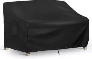 Outdoor Couch Cover Waterproof, 3-Seater Outdoor Sofa Cover, Patio Furniture Covers with Air Vent and Handles, 79W x 37D x 35H Inches, Black