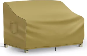 Outdoor Couch Cover Waterproof, 3-Seater Outdoor Sofa Cover, Patio Furniture Covers with Air Vent and Handles, 79W x 37D x 35H Inches, Khaki
