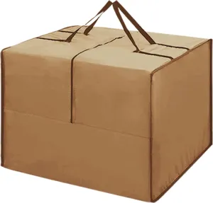 Outdoor Cushion Storage Bag, 420D Waterproof Fabric, Outdoor Cushion Storage, 32'' x 32'' x 24'', Patio Cushion Storage Bag for Outdoor Furniture,Cushion,Pillow etc.（Brown）
