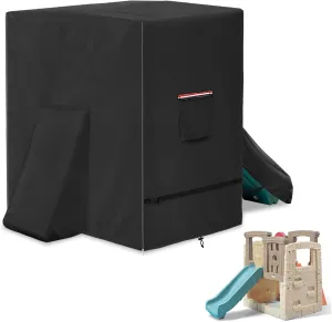 Outdoor Playground Cover for Kids Climbers,Heavy Duty 600D Waterproof with UV Protection,Universal Fit for Slide & Climbing Wall Toys,Toddler Playground Cover,Black